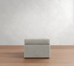Cameron Modern Square Arm Slipcovered Storage Ottoman