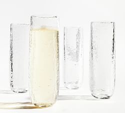 Hammered Outdoor Stemless Champagne Flutes