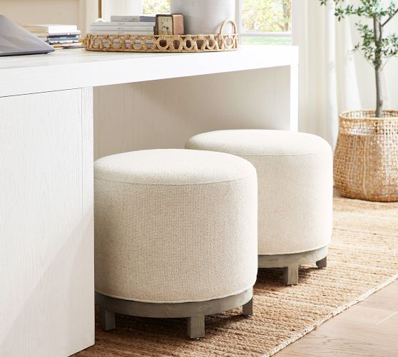 Swivel Ottomans Stools Poufs Pottery Barn