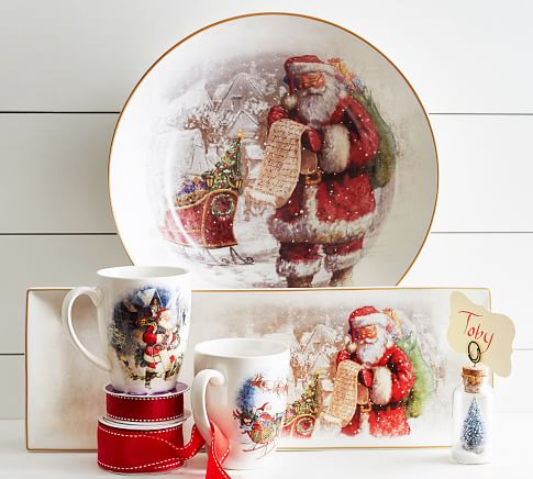 Nostalgic Santa Stoneware Entertaining Collection Pottery Barn