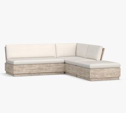 Indio Eucalyptus Modern Platform 4-Piece Outdoor Sectional (95&quot;)