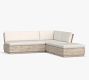 Indio Eucalyptus Modern Platform 4-Piece Outdoor Sectional Set (95&quot;)