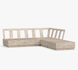 Indio Eucalyptus Modern Platform 4-Piece Outdoor Sectional (95&quot;)