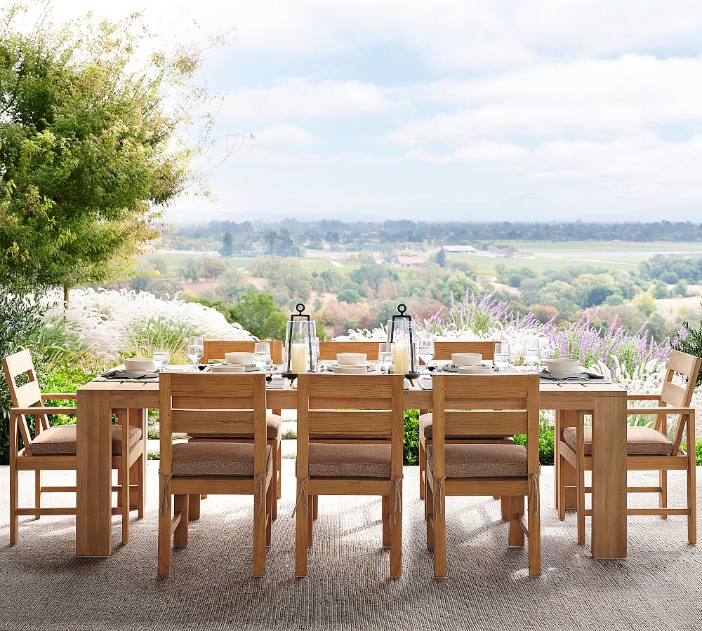 Malibu Teak Rectangular Grand Outdoor Dining Table (98&quot;)