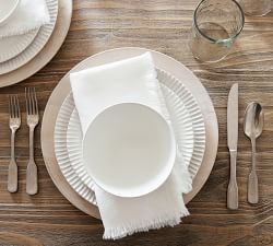 Ridge Textured Stoneware Dinner Plates