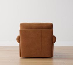 Buchanan Roll Arm Leather Swivel Chair