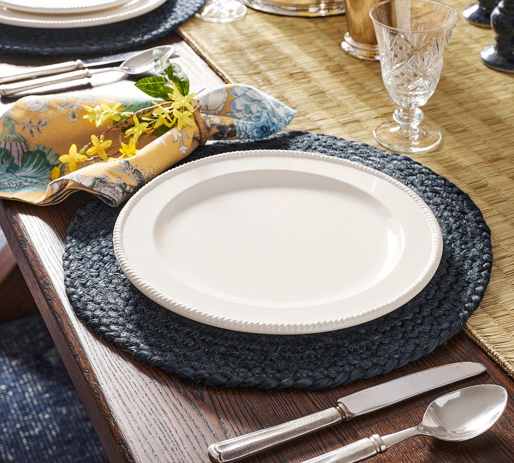 Heirloom Rope Rim Stoneware Dinner Plates | Pottery Barn