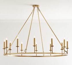 Remington Iron Round Ceiling-Mounted Chandelier (50&quot;)