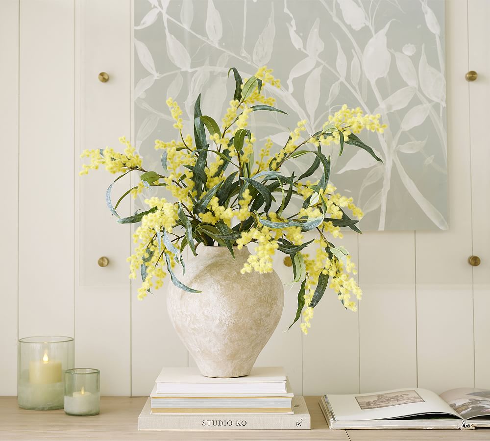Faux Blooming Acacia Branch