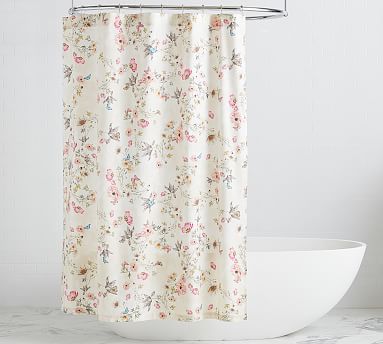 Pottery Barn pintuck tuxedo shower cheapest curtain