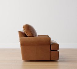 Buchanan Roll Arm Leather Swivel Chair