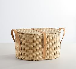Austin Natural Woven Basket with Lid