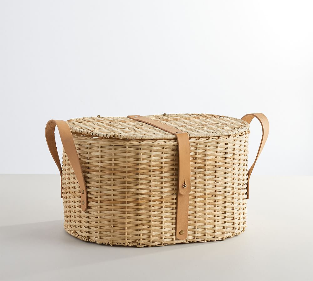 Austin Natural Woven Basket with Lid