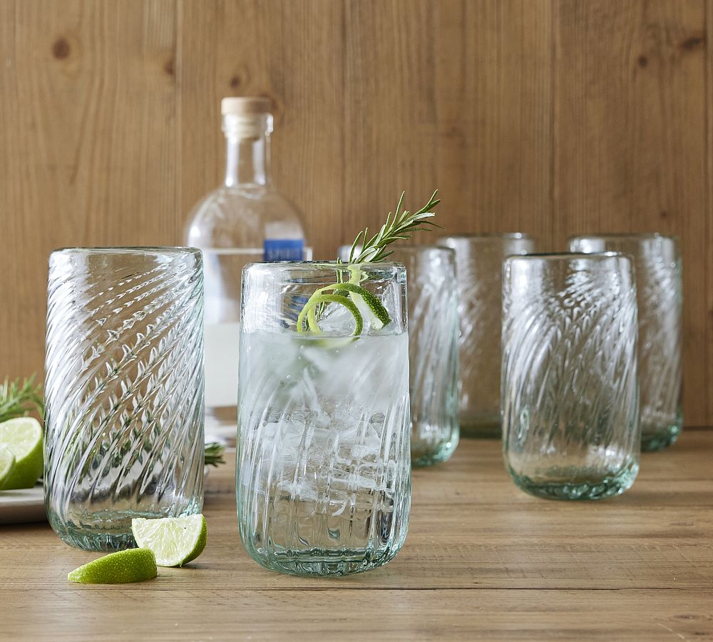 Twist Recycled Glass Drinking Glasses - Set of 4