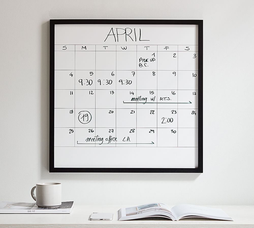 Wood Gallery Office Calendar - Black