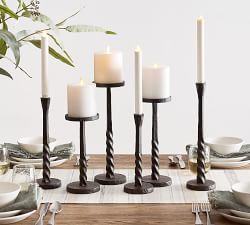 Easton Forged-Iron Taper Candleholder