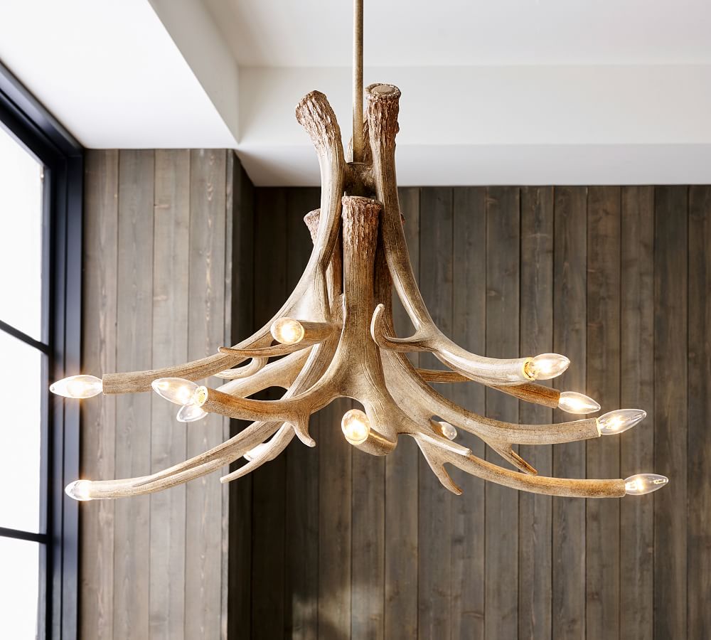 Faux Antler Petite Chandelier (43&quot;)