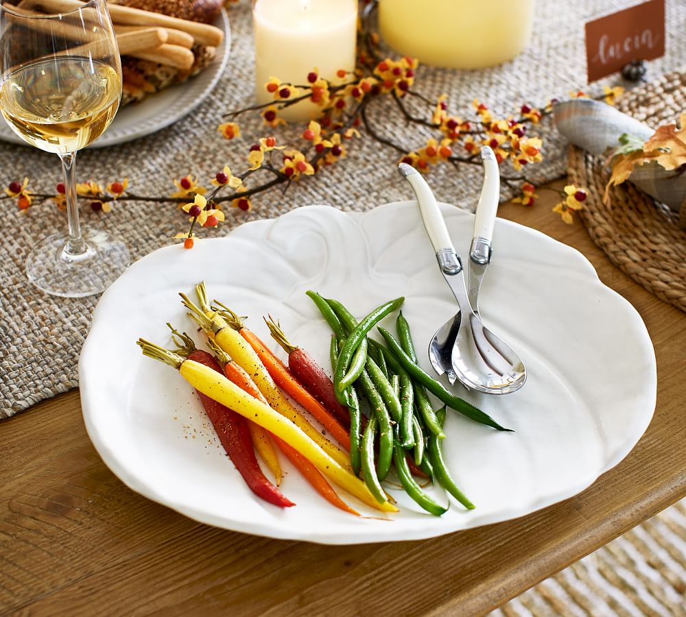 Figural Pumpkin Stoneware Serving Platter