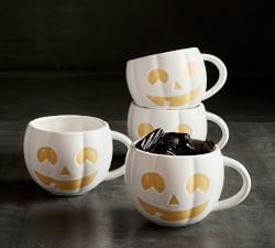 Jack-O'-Lantern Stoneware Mugs