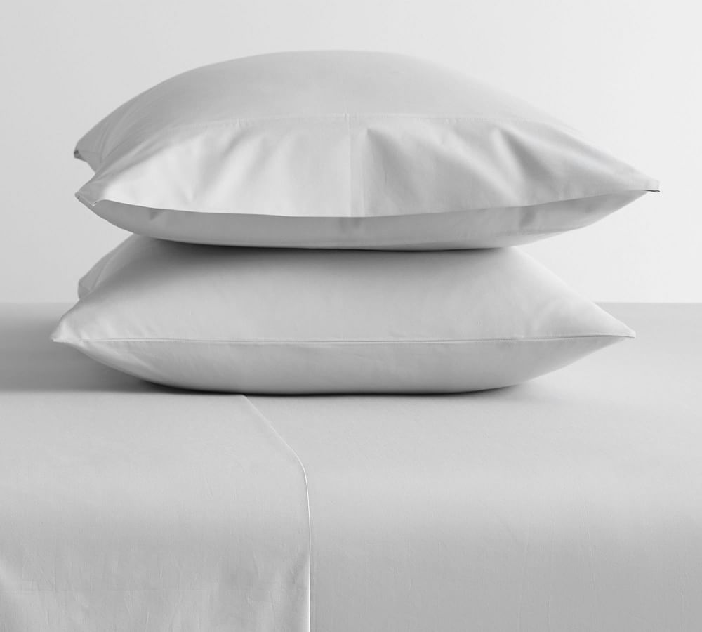 400-Thread-Count Organic Percale Pillowcases - Set of 2 - STANDARD GREY MIST