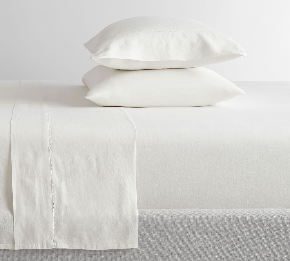 Belgian Flax Linen Hemstitch Sheet Set