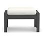 Indio Outdoor Sectional Cushion Ottoman, High Performance Canvas; White