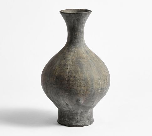 Bulb Black Vase - 13.25"H