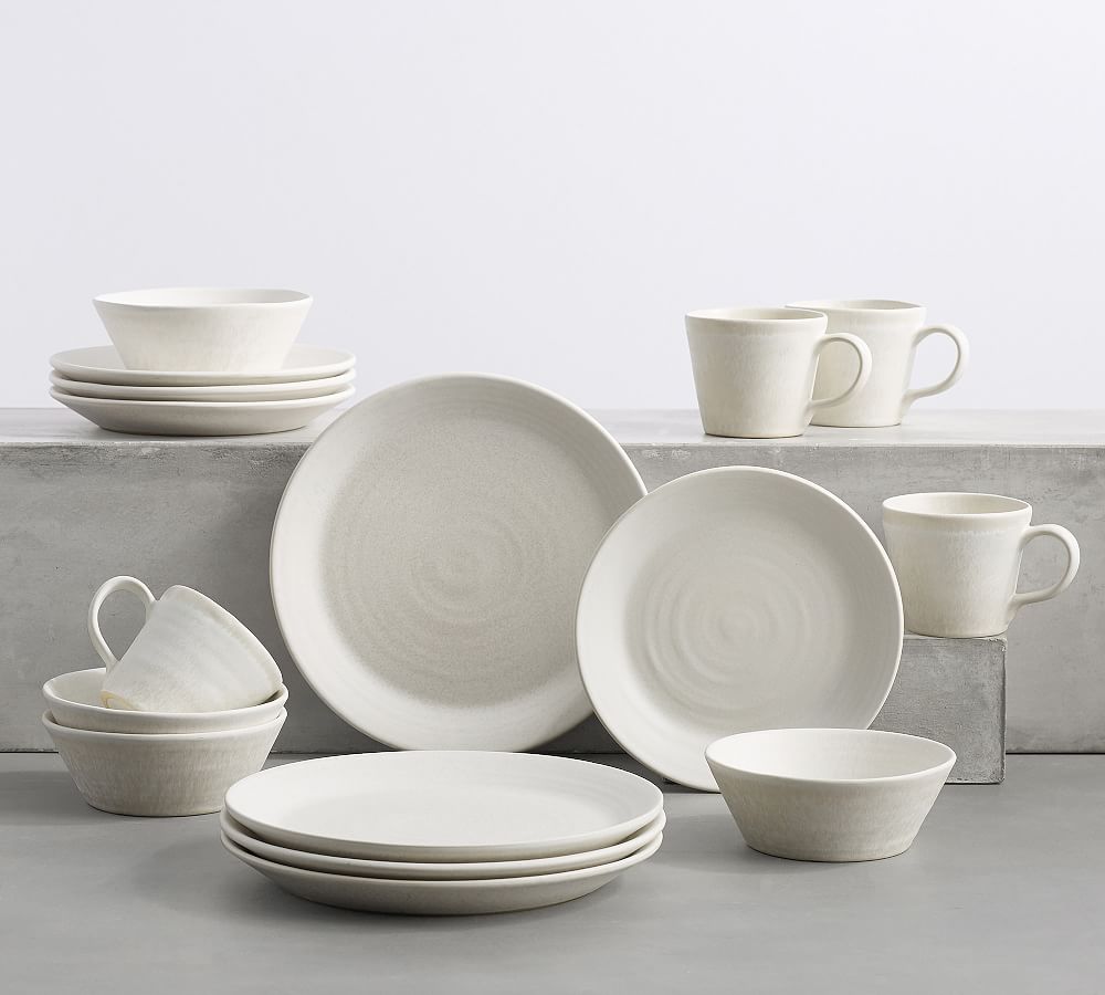 Larkin Stoneware Dinnerware Set - 16 piece - Shell White