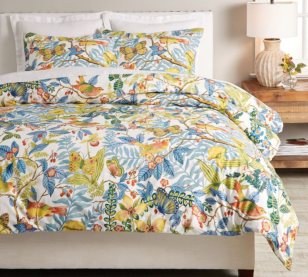 Adeline Floral Organic Percale Duvet Cover
