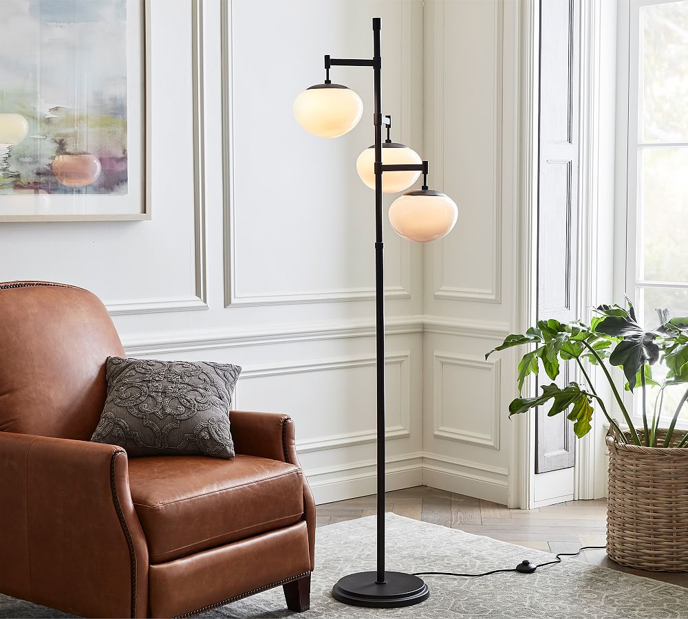 Callahan Milk Glass Floor Lamp (71&quot;)