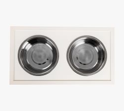 Ecoflex&#174; Dual Pet Bowls with Sliding Food Storage