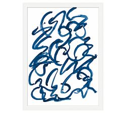 Blue Doodle 2 Framed Print