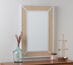 Harley Cane Rectangular Wall Mirror