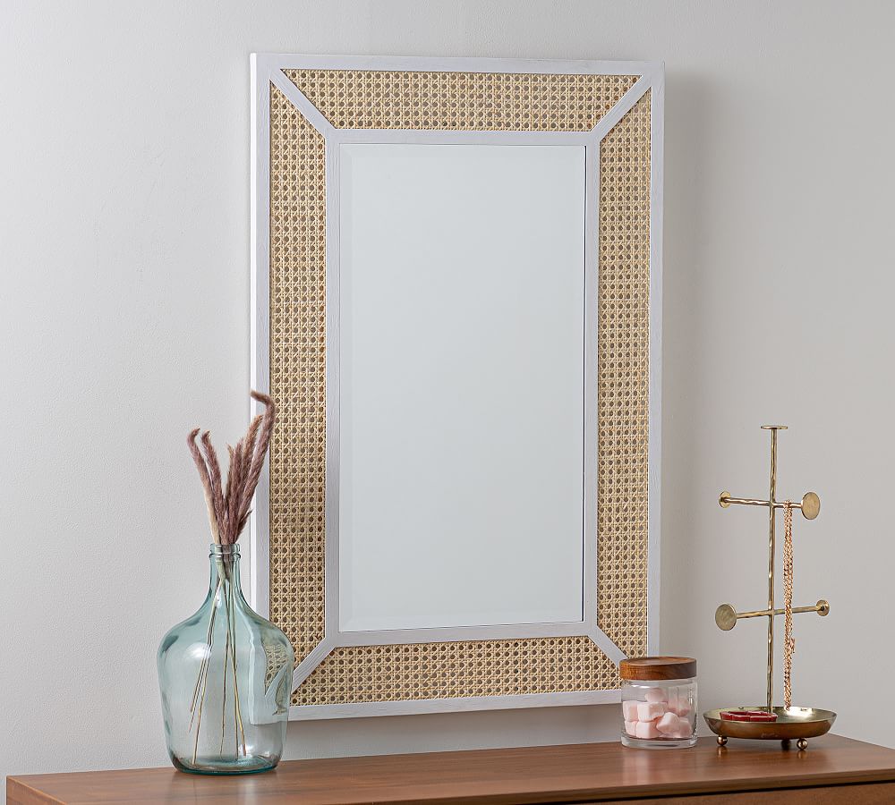 Harley Cane Rectangular Wall Mirror