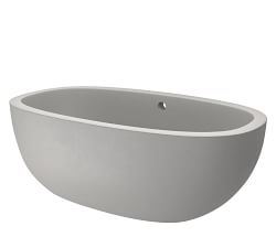 Holas 62&quot; Handcrafted Freestanding Concrete Bathtub