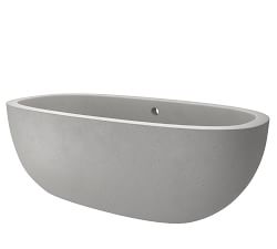 Holas 72&quot; Handcrafted Freestanding Concrete Bathtub