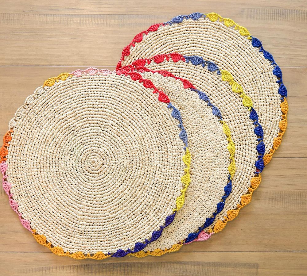 Sallie Ruffle Edge Round Placemat - Set of 4