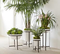 Amir Outdoor Planters With Stand Low Bowl