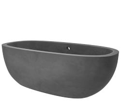 Holas 72&quot; Handcrafted Freestanding Concrete Bathtub