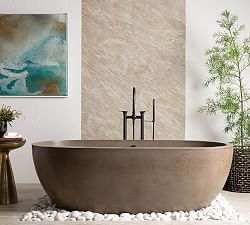 Holas 72&quot; Handcrafted Freestanding Concrete Bathtub