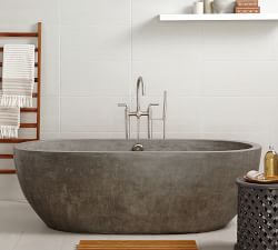 Holas 72&quot; Handcrafted Freestanding Concrete Bathtub