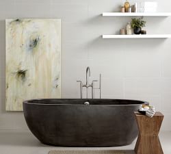 Holas 72&quot; Handcrafted Freestanding Concrete Bathtub