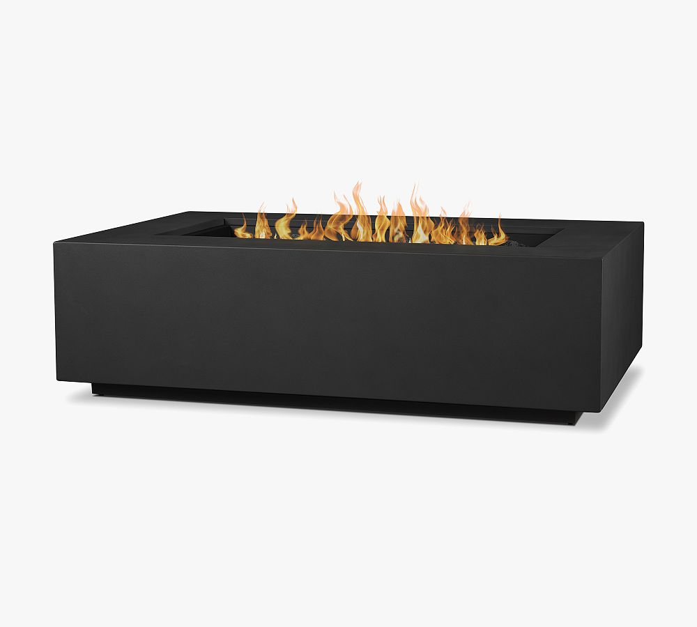 Burrows 50" Black Steel Rectangular Propane Fire Pit Table