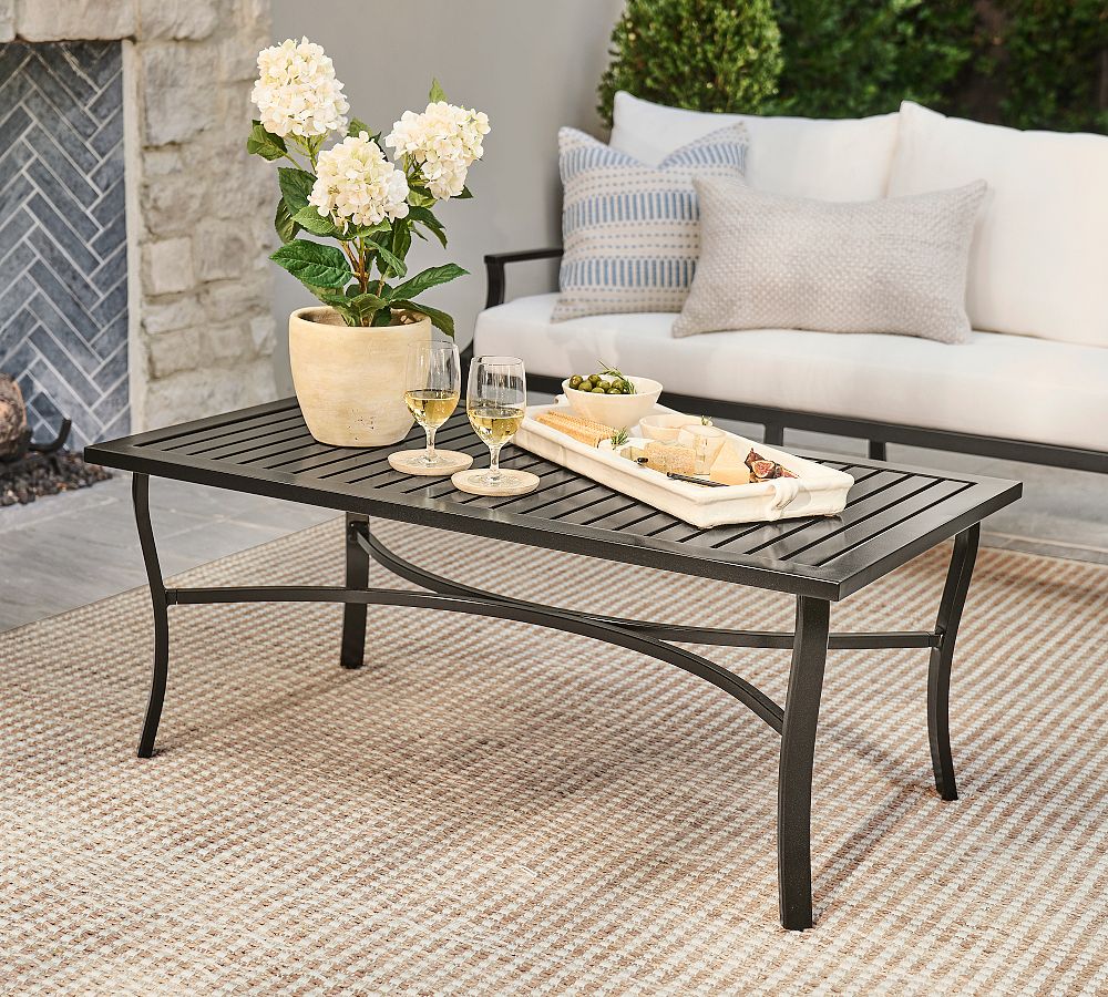 Riviera Metal Rectangular Outdoor Coffee Table (48&quot;)