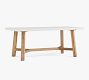 Rustic Farmhouse Concrete-Top Rectangular Outdoor Dining Table (74&quot;)