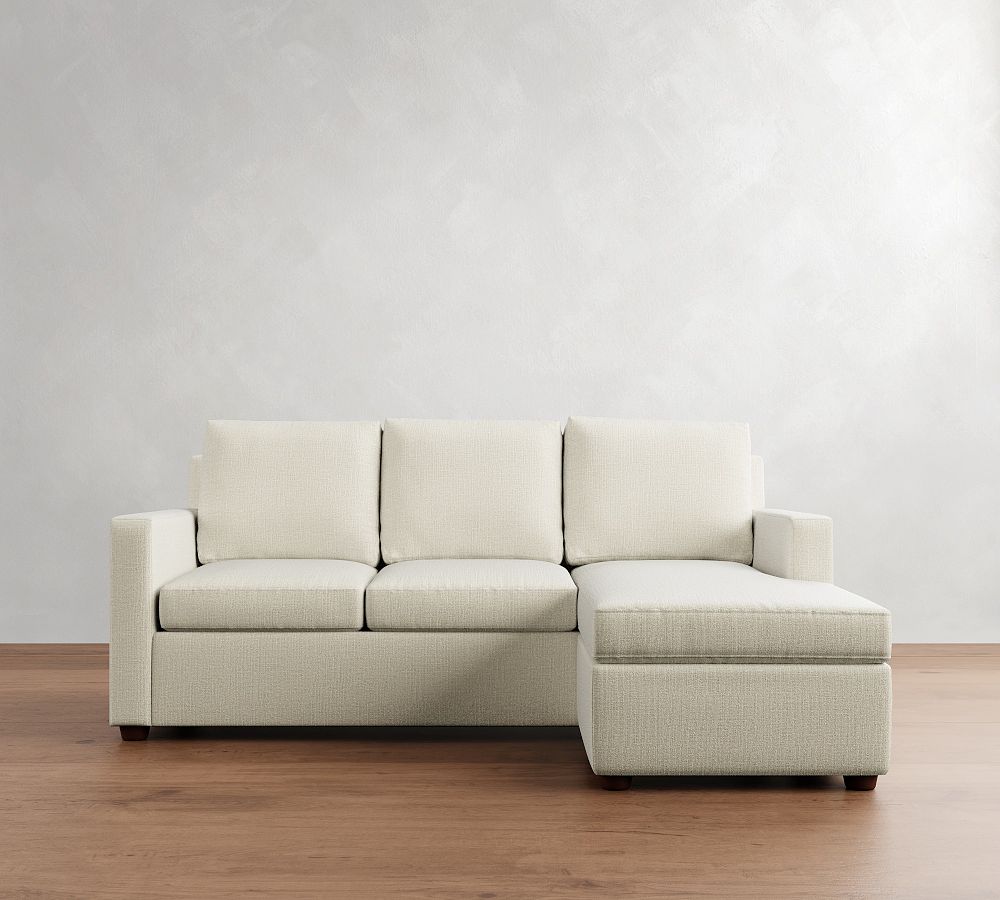 Cameron Modern Square Arm Reversible Sleeper Chaise Sectional -  Storage Available (86&quot;)