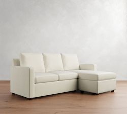 Cameron Modern Square Arm Reversible Sleeper Chaise Sectional -  Storage Available (86&quot;)