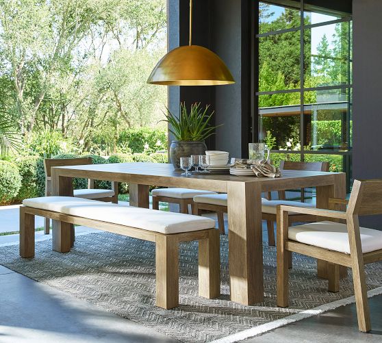 Outdoor Dining Benches Pottery Barn