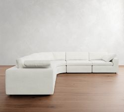 Dream Square Arm 5-Piece Curved Wedge Sectional (137&quot;)