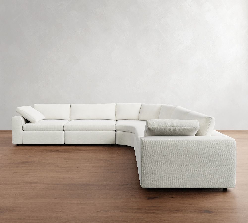 Dream Square Arm 5-Piece Curved Wedge Sectional (137&quot;)
